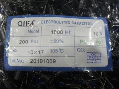原裝正品，廠家直銷16v1000UF（8*16）-- 廣奇發電子有限公司