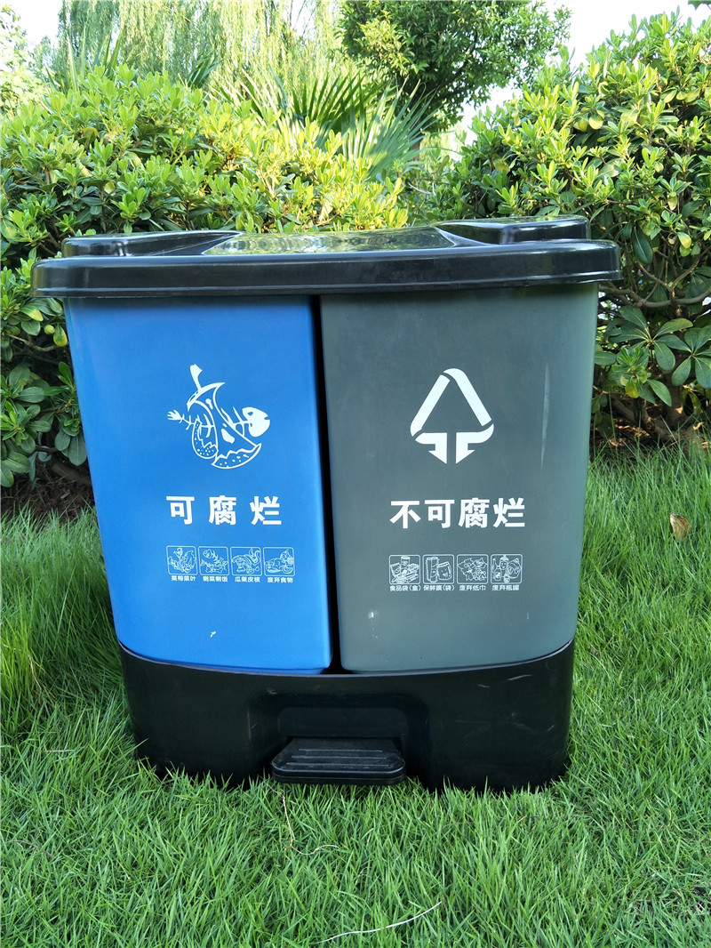 貴陽分類垃圾桶，40L雙桶手提垃圾箱-- 重慶力加塑料科技有限公司