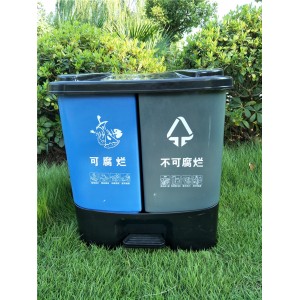 貴陽分類垃圾桶，40L雙桶手提垃圾箱